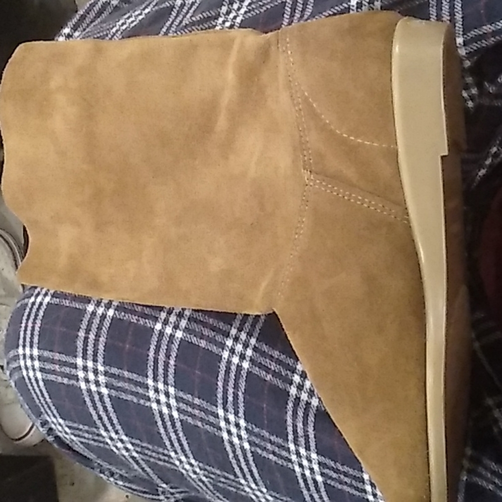 Brown suede boots